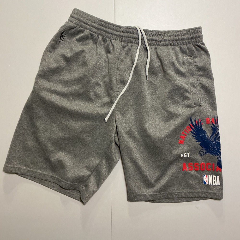 NBA Basketball Baggy Sweat Shorts Eagle Gray Athletic Gym Sporty Casual Mens XL‎